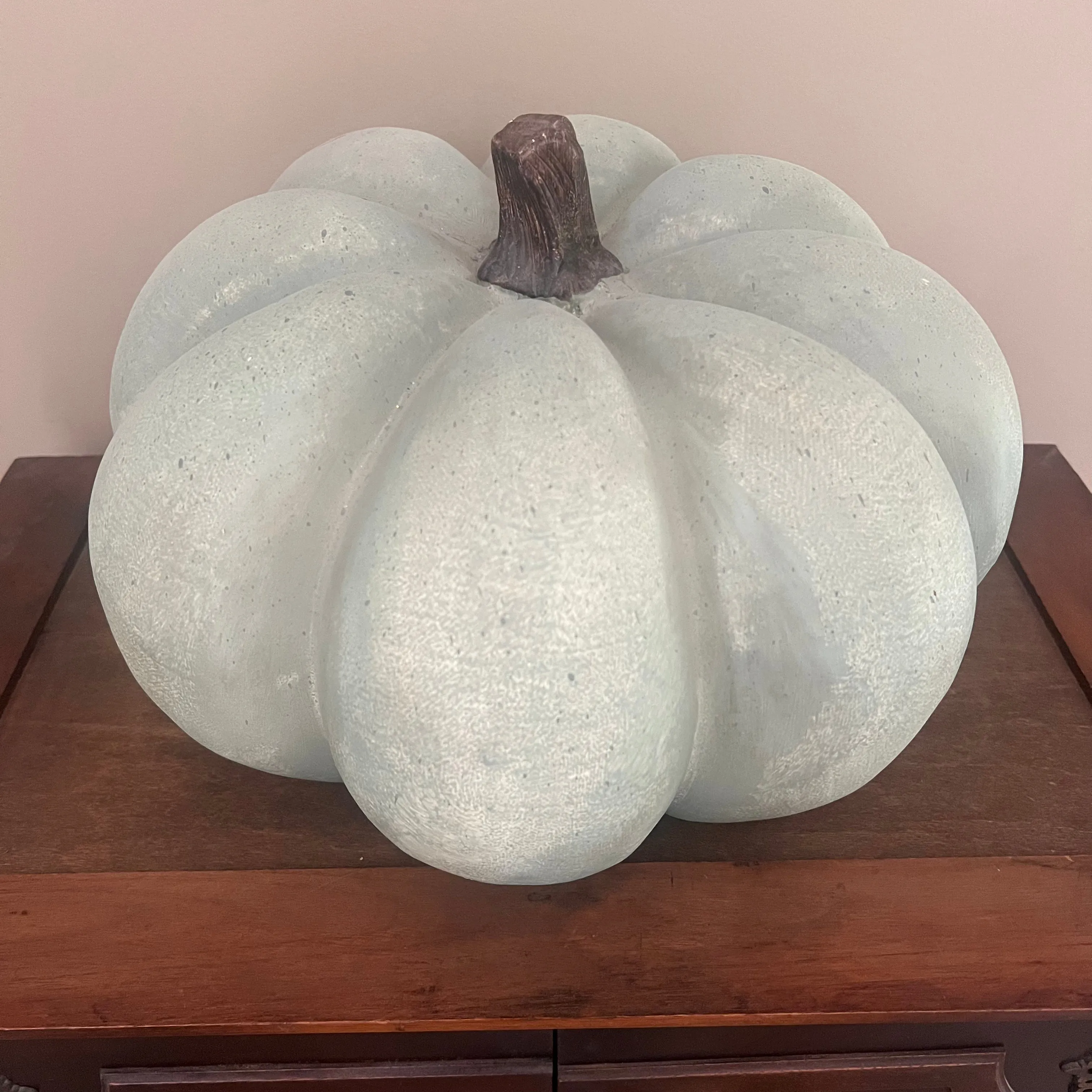 13" Sage Green Ceramic Pumpkin