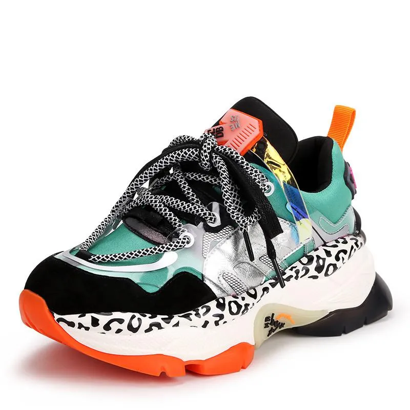 Mixed Color Women's Chunky Sneakers  Fashion Brand Style Quality Women Platform Shoes Casual Trainers Lady Footwear