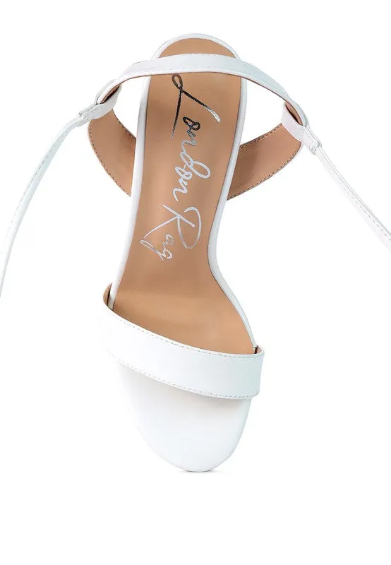 Sheeny Clear 4" Stiletto Heal Lace Up Sandals