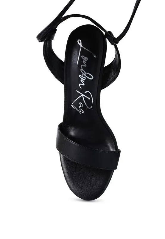 Sheeny Clear 4" Stiletto Heal Lace Up Sandals